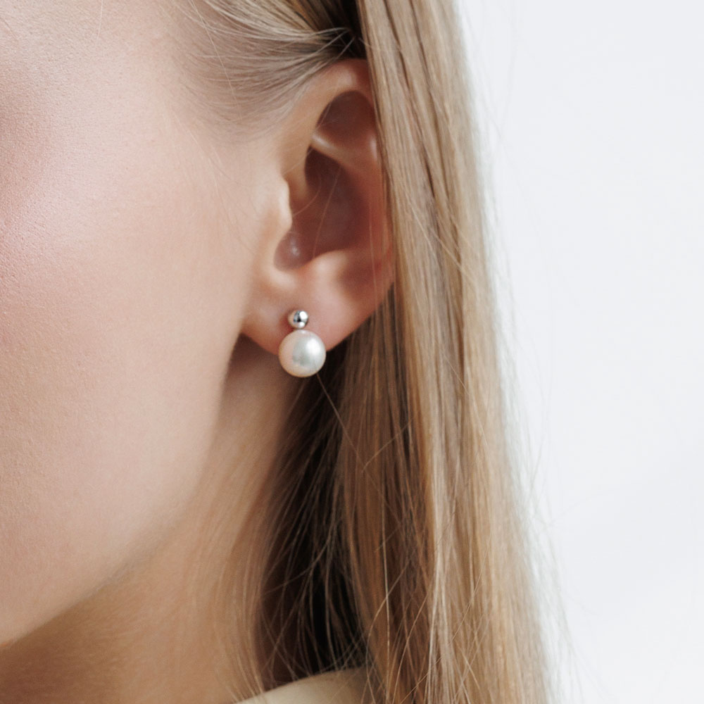 Cercei argint cu bobițe și perle naturale albe DiAmanti SK25366E_W-G Cercei argint cu bobițe și perle naturale albe DiAmanti SK25366E_W-G